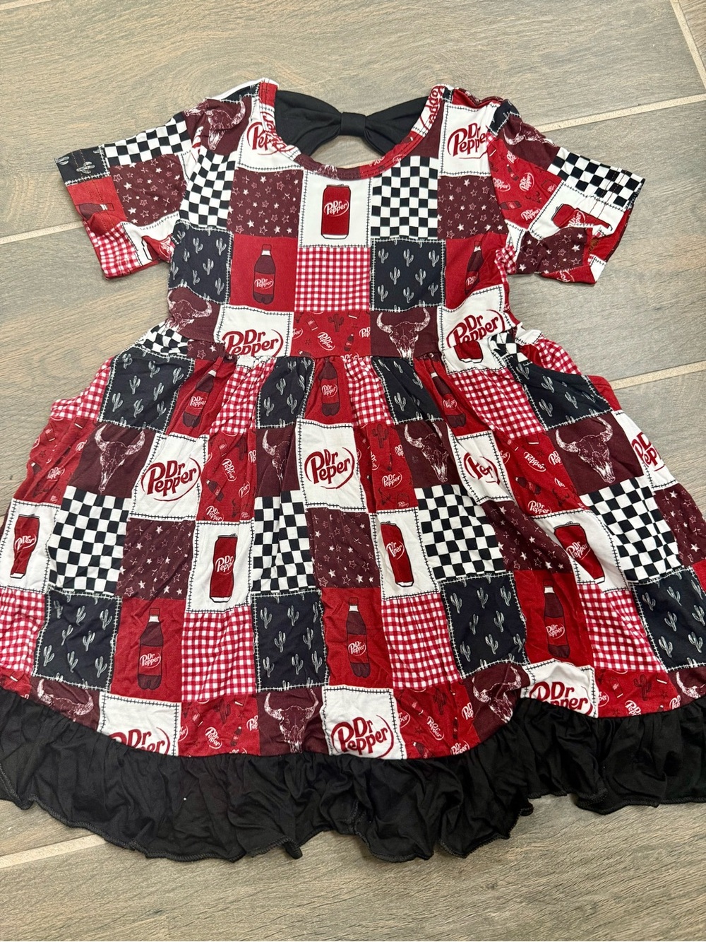 Dr. Pepper Bow Back Bamboo Twirl Dress 4T